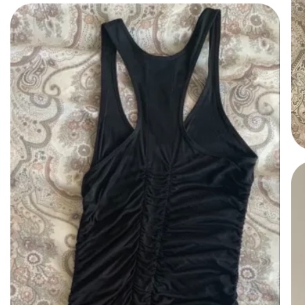 BCBG Maxazria black racerback dress with cute rouching - size Small